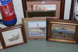 Collection of fifteen various framed watercolours including landscape and marine.