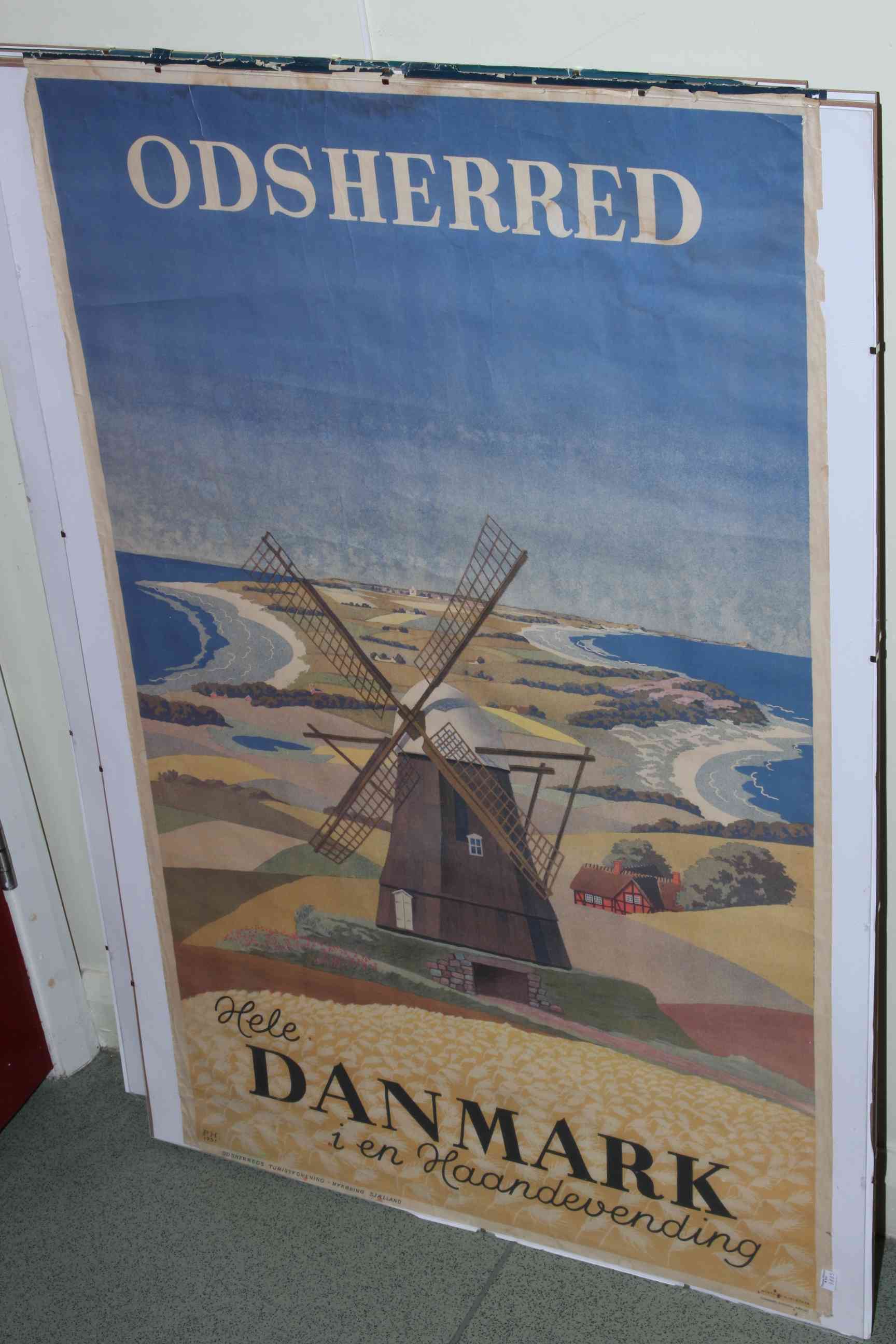 WITHDRAWN Three travel posters, Norway, Denmark and France. - Image 2 of 3