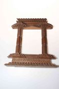 Eastern wood photograph frame, overall 34cm by 29cm. Condition: Damage to pediment.