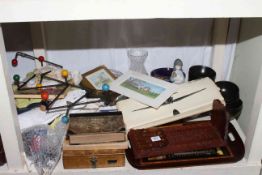 Vintage cameras and accessories, kitchen scales and weights, AA badge, linen,