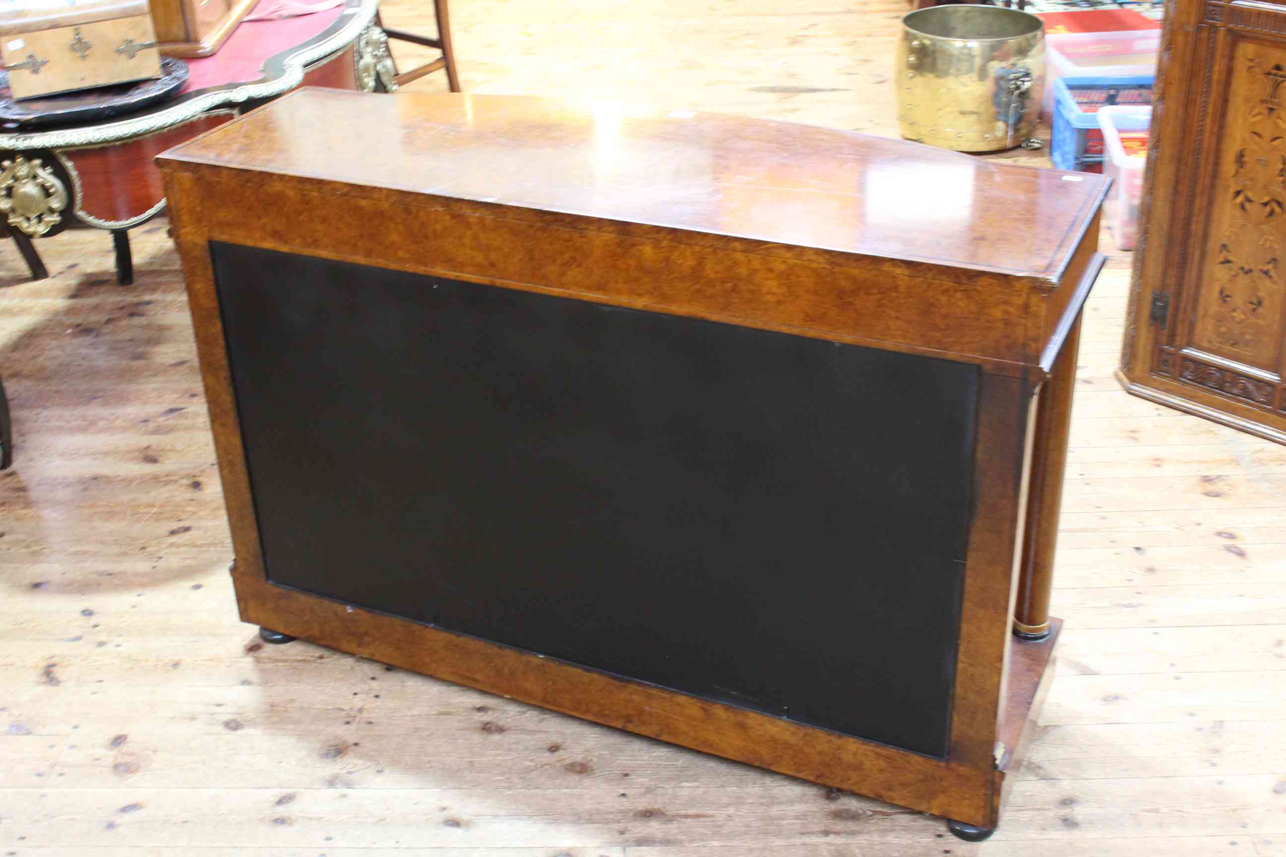 Empire style bow front console in burr veneered with metal mounts, - Image 2 of 2