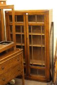 Early 20th Century oak mirror backed hallstand and early 20th Century oak double glazed panel door