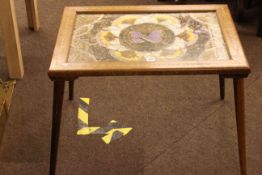 Inlaid butterfly table, 51cm by 70cm by 51cm,