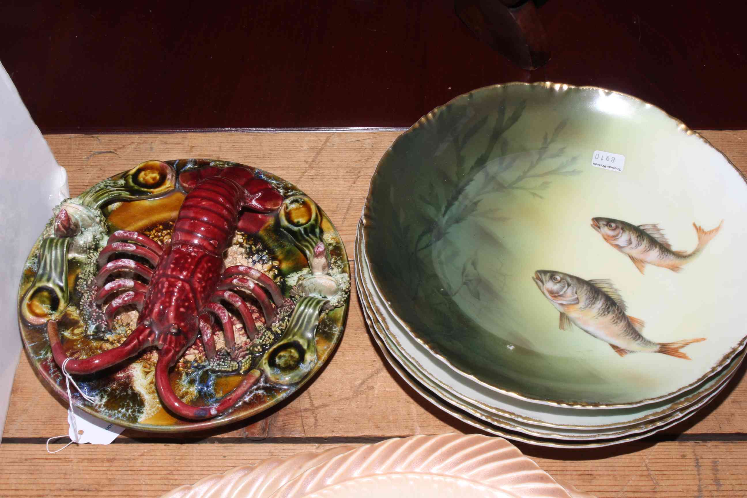 Burleigh Ware twelve piece fish service, Pallisey style lobster dish and four Rosenthal fish plates. - Image 2 of 2
