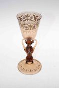 Large Venetian glass goblet with gilt and enamel decoration, 24cm.