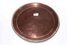 Copper 'Royal Gordon Highland Whisky' tray, 30.5 cm diameter.