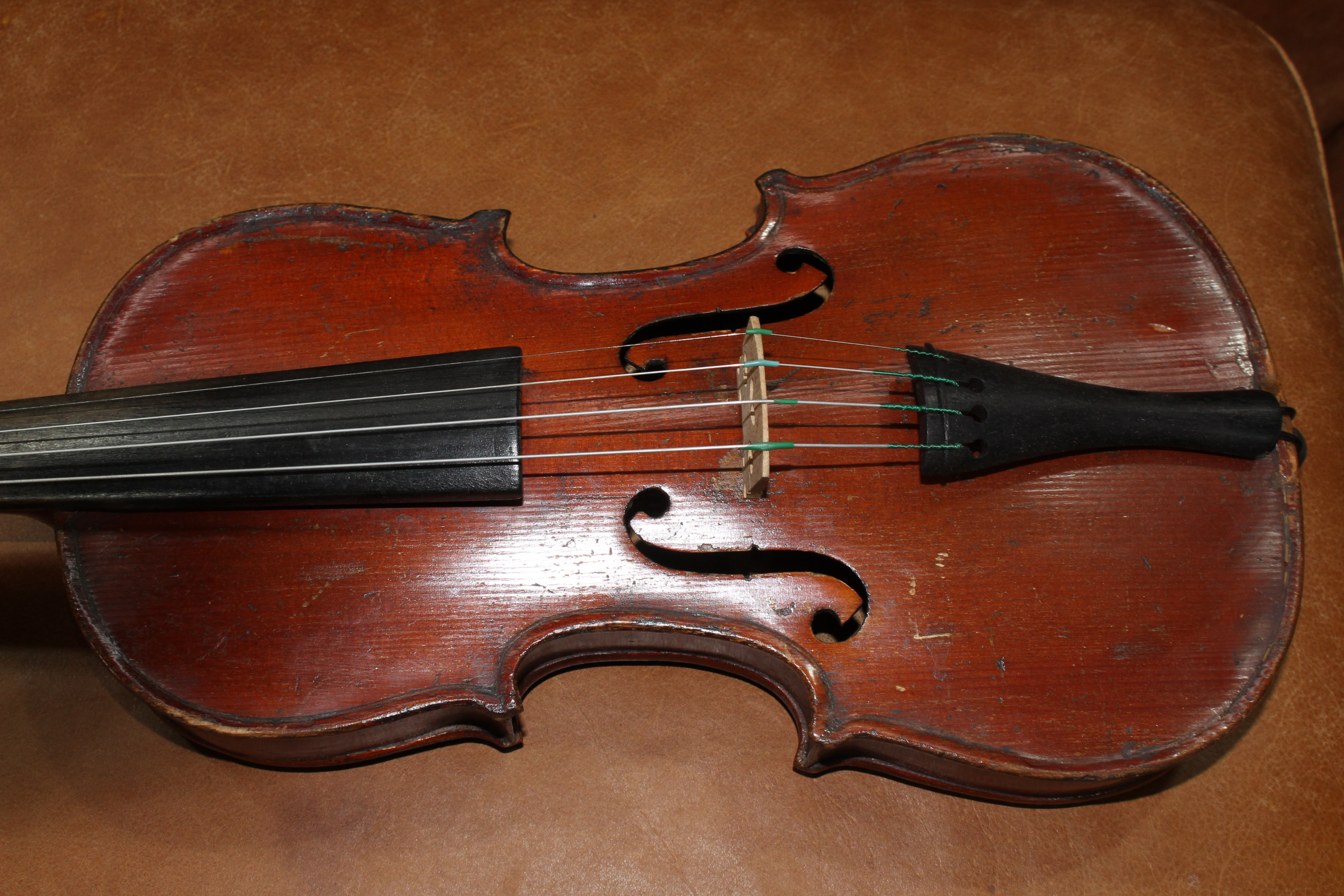 Two cased violins with bows (one 3/4 size). Condition: 3/4 violin in fairly poor condition. - Image 7 of 14