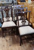 Collection of five various 19th Century mahogany side chairs.