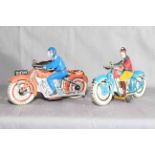 SFA France tinplate Motorcycle and Sidecar and JML France tinplate motorcycle. Excellent unboxed.