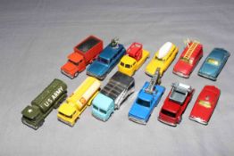 Twelve Corgi Husky cars and commercial vehicles, Fire Chief Jaguar Mk10,
