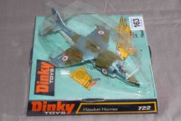 Dinky 722 Hawker Harrier. Near Mint in Near Mint box.