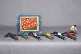 Race Game and unboxed Greyhounds with Trainer. Britains Soldiers, etc. Very Good to Excellent.