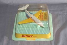 Dinky 723 Hawker Executive Jet. Near Mint in Very Good box with puncture to lid.