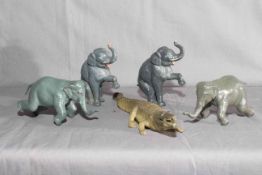 Britains Circus figures including performing Elephants, Seal with Ball,