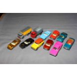 Eleven Matchbox Superfast vehicles, GMC Tipper Truck, Racing Mini, Field Car,