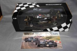 Minichamps 1:18 Lotus Ford 79 M Andretti plus commemorative First Day Cover signed by Mario