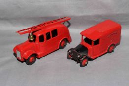 Dinky 25h Streamlined Fire Engine and 34b Royal Mail Van. Very Good to Excellent unboxed.