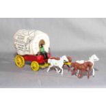 Morestone Walt Disney's Davy Crockett Frontier Wagon. Missing two canopy supports.