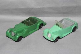 Dinky 38c Lagonda and 38e Armstrong Siddeley Coupe. Very Good to Excellent unboxed.