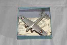 Pre War Dinky 60v Armstrong Whitworth Whitley Bomber with gliding hole.