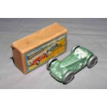 Gaiety Toy clockwork Model Racing Car. Excellent in Excellent box complete with original key.