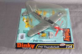 Dinky 734 P47 Thunderbolt. Near Mint in in Near Mint box complete with decal sheet.