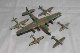 Six Wartime Dinky aircraft.