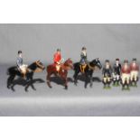 Britains The Hunt figures including Mounted and Standing figures along with Hounds.