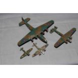 Four x Dinky military aircraft.