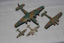 Four x Dinky military aircraft.