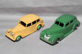 Dinky 39e Chrysler and 40b Triumph 1800. Very Good to Excellent unboxed.
