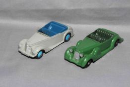 Dinky 38c Lagonda and 38e Armstrong Siddelely with blue hubs. Excellent unboxed.