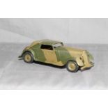 Triang Minic 19M CF clockwork tinplate Army Vauxhall Cabriolet.