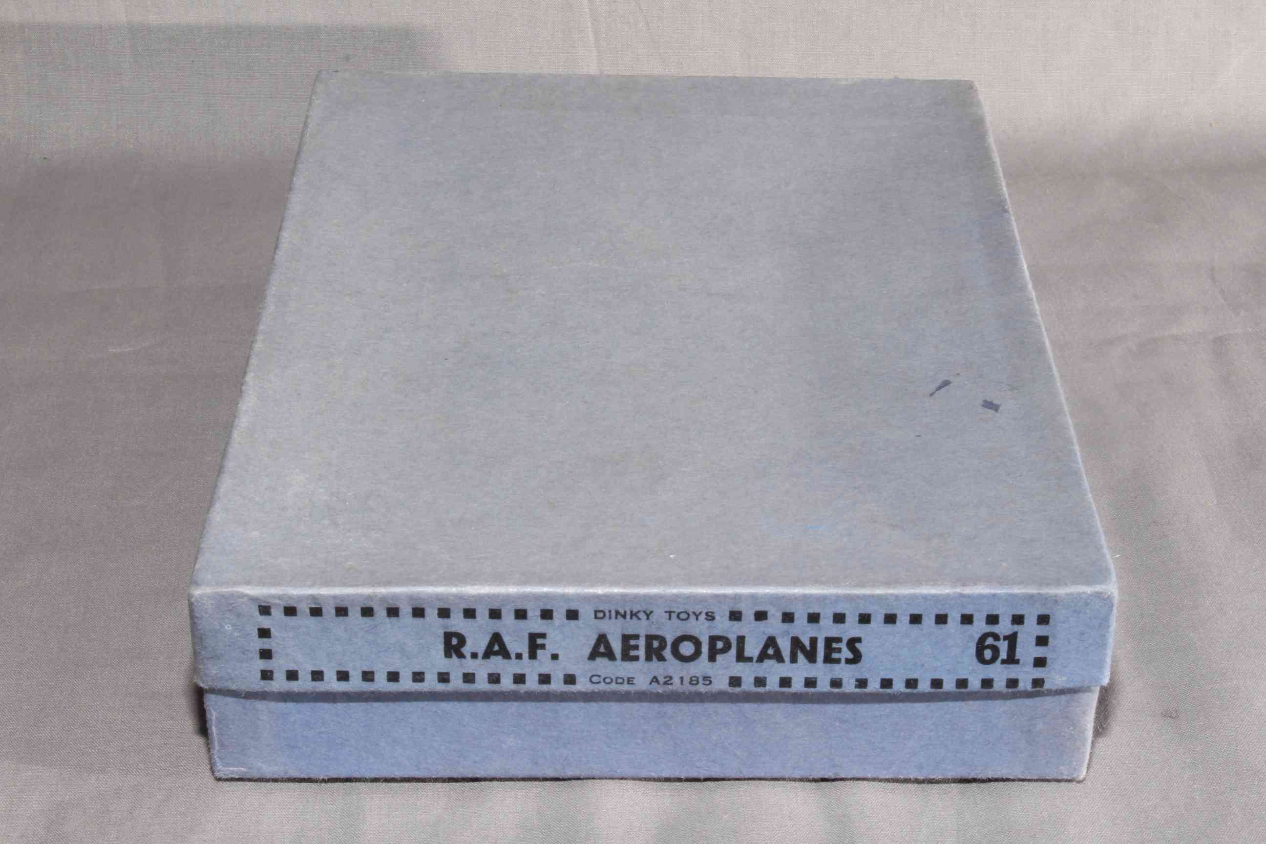 Pre War Dinky Empty Box for Gift Set 61 RAF Aeroplanes complete with inner string mount plinth.