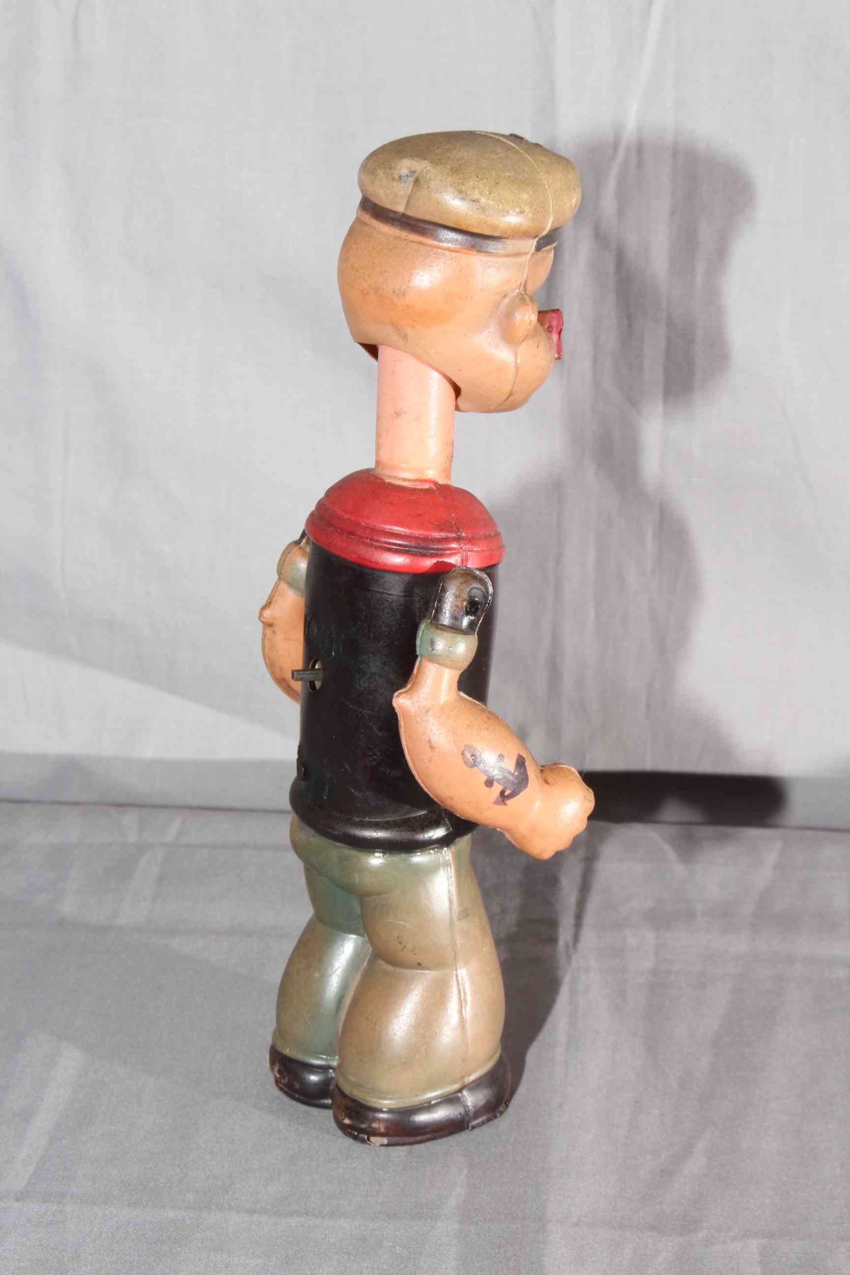 Japanese King Features Syndicates clockwork Celluloid Popeye figure 8” tall. - Image 2 of 2