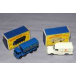 Matchbox Lesney 10 Foden 8 Wheel Sugar Container without crown and 14 Lomas Ambulance.