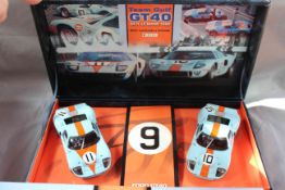 Fly Slot Cars Team Gulf-GT40 24 H Le Mans 1968 Set. Mint in Mint box.