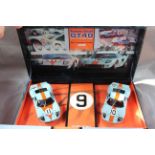 Fly Slot Cars Team Gulf-GT40 24 H Le Mans 1968 Set. Mint in Mint box.