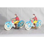 Two JML France tinplate Motorcycles. Excellent unboxed.