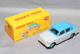 Dinky 175 Hillman Minx Saloon. Near Mint in Near Mint box with correct colour spot.