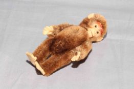 1930s Schuco Jointed Monkey. Mohair with Metal Face. Excellent.