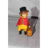 Schuco clockwork Monkey with Suitcase. Original clothes. Excellent clockwork motor works.