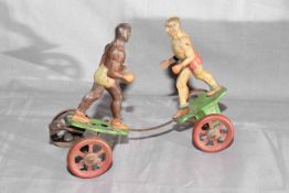 Gerbruder Einfalt tinplate clockwork Boxing Figures. Original paint.