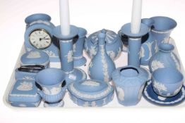 Collection of Wedgwood blue Jasperware (generally good).