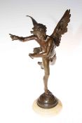 ADOLPH ITASSE (Paris 1829-1893), bronze of Eros on marble base, 31cm.