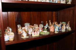 Collection of Beswick Beatrix Potter rabbit and mouse figures including Timmy Tiptoes,