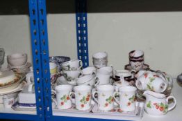 Assorted teaware, Ringtons china, silver plate, glassware, etc.