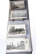 Album of printed and real photographic postcards including South Africa undivided back (postally