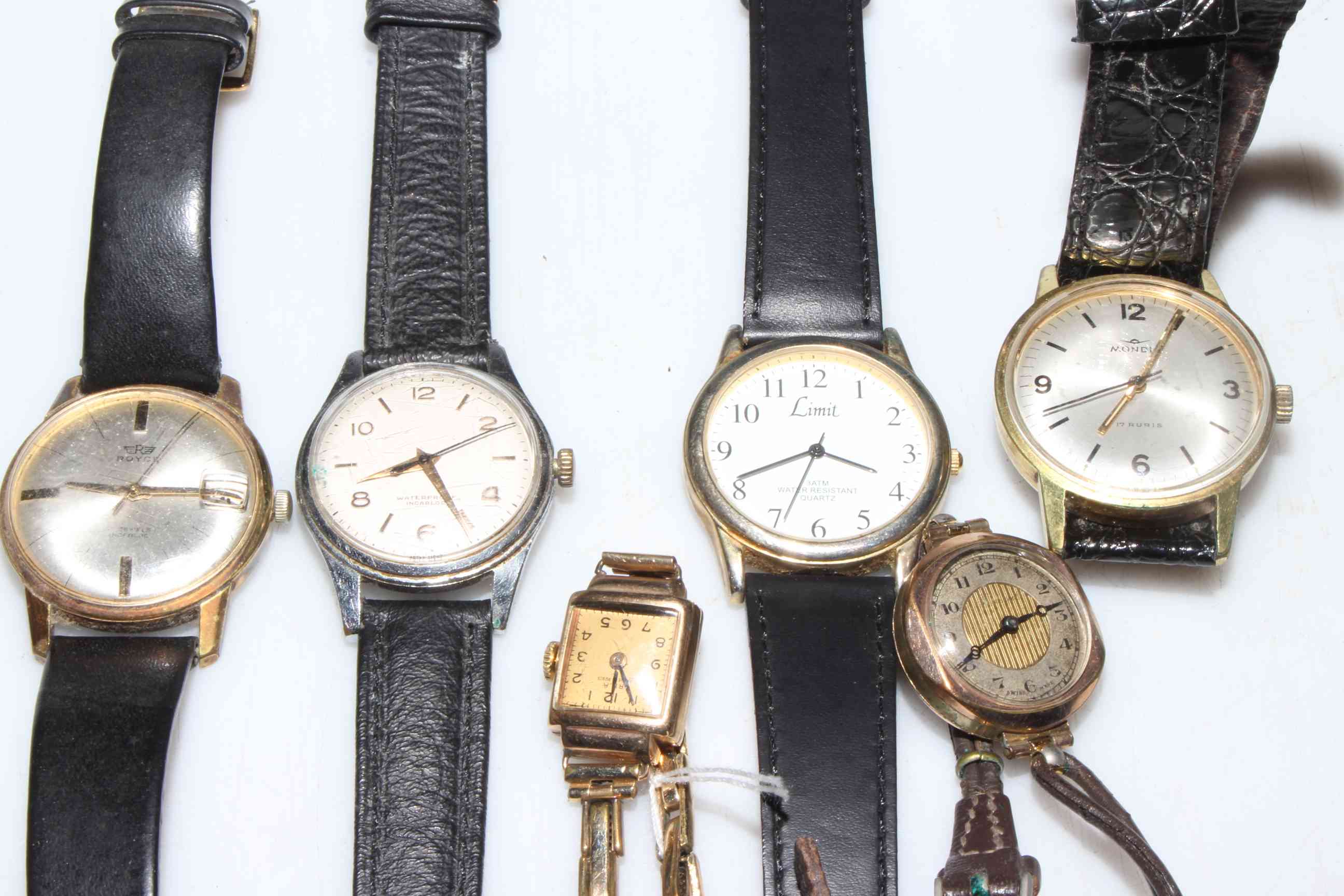 Collection of six wristwatches including one 9 carat gold (case only). - Image 2 of 2