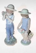 Two Lladro pieces, Flowers on the Back 1286, 24cm, together with Flowers on the Lap 1284, 23cm,